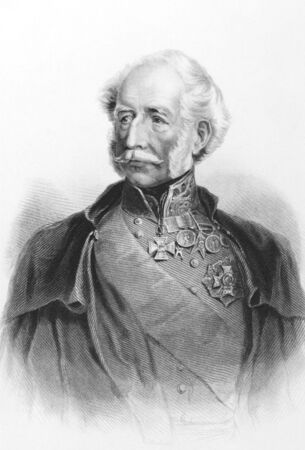 Hugh Gough, 1st Viscount Gough (1779-1869) on engraving from the 1800s. British Field Marshal.Published in London by Virtue & Co.のeditorial素材