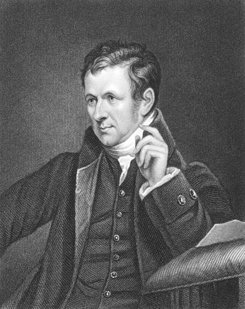 Humphrey Davy (1810-1876) on engraving from the 1800s. British chemist and inventor. Engraved by J.Jenkins.のeditorial素材
