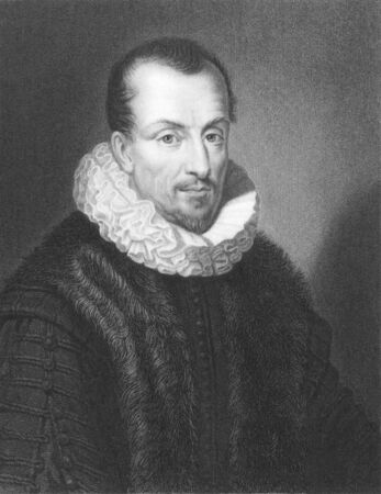 Jacques Auguste de Thou (1553-1617) on engraving from the 1800s. French historian. Engraved by W.Holl from a picture by Ferdinand and published in London by Charles Knight, Ludgate Street.のeditorial素材