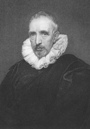 Jan Gaspar Gevartius (1593-1666) on engraving from the 1800s. Reputable philologist, Neo-Latin poet and historiographer. Engraved by J.Rogers from a picture by Van Dyck and published in London by J. & F. Tallis.のeditorial素材