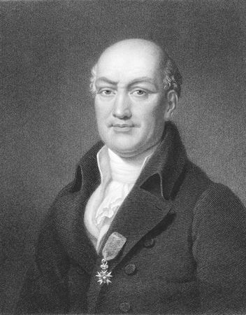 Jean Baptiste Joseph Delambre (1749-1822) on engraving from the 1800s. French mathematician and astronomer who prepared tables that plot the location of Uranus. Engraved by B.Holl from a painting by Boilly and published in London by Charles Knight, Ludgatのeditorial素材