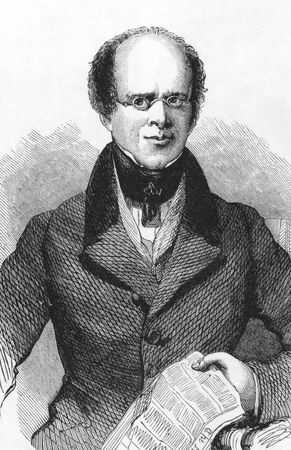 John Black (1783-1855) on engraving from the 1800s. Editor and political economist. Engraved by W.Thomas.のeditorial素材