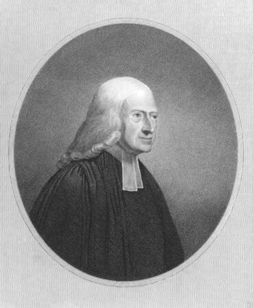 John Wesley (1703-1791) on engraving from the 1800s.Anglican cleric and Christian theologian. Engraved by J.Pofselwhite and published in London by Charles Knight, Ludgate Street.のeditorial素材