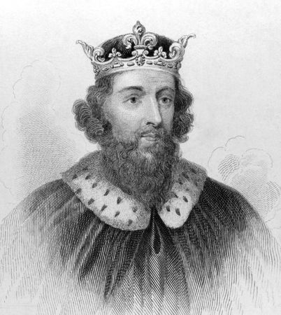 King Alfred the Great (849-899) on engraving from the 1800s. King of the Anglo-Saxon kingdom of Wessex from 871 to 899. Noted for his defense of the Anglo-Saxon kingdoms of southern England against the Vikings. The only English ruler to be entitled ''The のeditorial素材
