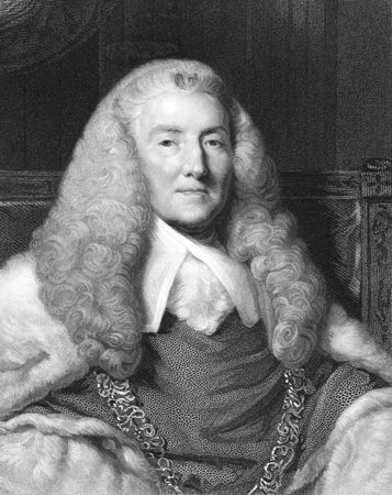 William Murray, 1st Earl of Mansfield (1705-1793) on engraving from the 1800s. British barrister, politician and judge noted for his reform of English law. Engraved by W.Holl from a picture by J.Reynolds and published in London by Charles Knight, Ludgate のeditorial素材