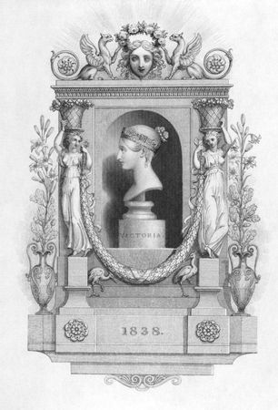 Queen Victoria (1819-1901) on engraving from the 1800s. Queen of Great Britain during 1837-1901. のeditorial素材