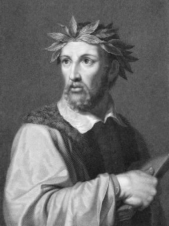 Torquato Tasso (1544-1595) on engraving from the 1800s. One of the most widely read poets in Europe.Engraved by R.Hart and published in London by Charles Knight, Ludgate Street & Pall Mall East.のeditorial素材