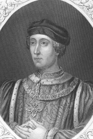 Henry VI (1421-1471) on engraving from the 1800s.King of England during 1422-1461 & 1470-1471.Engraved from a painting on panel at Kensington Palace.のeditorial素材