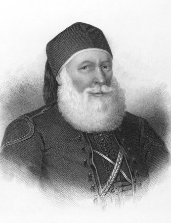 Mohammed Ali (1769-1849) on engraving from the 1800s. Albanian statesman, Wali of Egypt and Sudan,  regarded as the founder of modern Egypt. Published in London by Fisher, Son & Co.のeditorial素材