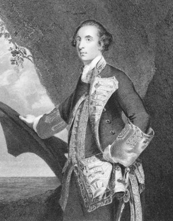 George Brydges Rodney, 1st Baron Rodney (1719-1792) on engraving from the 1800s. British naval officer, best known for his commands in the American War of Independence. Engraved by H.Robinson from a picture by J.Reynolds and published by J.Tallis & Co, Loのeditorial素材