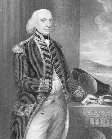 Richard Howe, 1st Earl Howe (1726-1799) on engraving from the 1800s. British naval officer, notable for his service during the American War of Independence and French Revolutionary Wars. Engraved by H.Robinson and published by J.Tallis.のeditorial素材