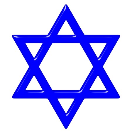 3d star of David. Symbol of Jewish identity and Judaism.