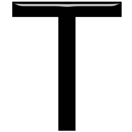 3d letter T isolated in whiteの写真素材