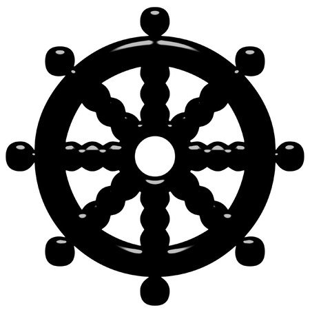 3d Buddhism symbol Wheel of Dharma の写真素材