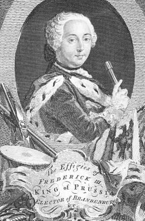 Frederick I (1657-1713) on engraving from the 1700s.
Elector of Brandenburg (1688-1713) and Duke of Prussia as Frederick III and the first King of Prussia (1701-1713) as Frederick I. Engraved by A.Walker.のeditorial素材