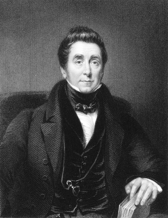 James Johnson (1777-1845) on engraving from the 1800s. Influential British physician and writer on diseases of tropical climates. Engraved by W.Holl and published in London by Fisher, Son & Co.のeditorial素材