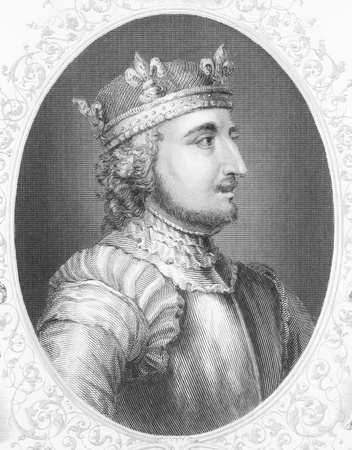 King Stephen (1096-1154) on engraving from the 1800s. Grandson of William the Conqueror and last Norman King of England. Published in London in 1840 by Virtue for James Barclay "Complete Universal Dictionary ".のeditorial素材