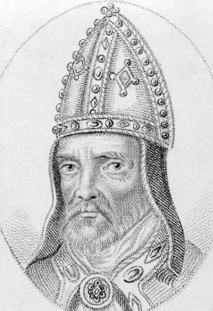William Bateman on engraving from the 1800s. Medieval Bishop of Norwich during 1344-1355. Published in 1802 by E.Harding 98 Pall Mall.のeditorial素材