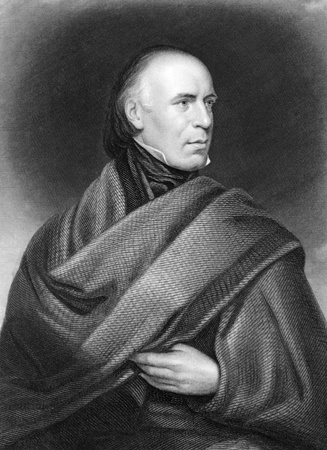 Allan Cunningham (1784-1842) on engraving from 1835. Scottish poet and author. Engraved by J.Thomson after a picture by J.Room.のeditorial素材