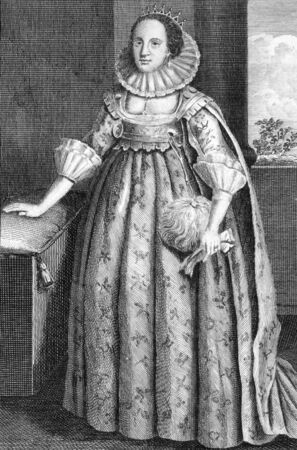 Catherine Knevet (1564-1633) on engraving from 1784. Countess of Suffolk, second wife of Thomas Howard, 1st Earl of Suffolk. Engraved for Walpoole's new complete British traveller.のeditorial素材