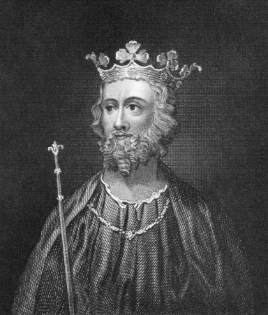 Edward II of England (1284-1327) on engraving from 1830. King of England during 1307-1327. Published in London by Thomas Kelly.のeditorial素材
