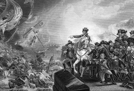 Great Siege of Gibraltar on engraving from the 1800s. An unsuccessful attempt by Spain and France to capture Gibraltar from the British during the American War of Independence. Engaved by J.C.Armytage after a picture by J.S.Copley.のeditorial素材