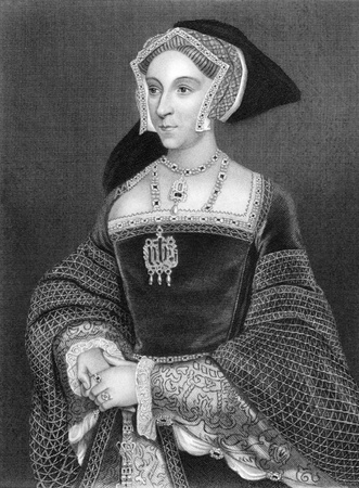 Jane Seymour (1508-1537) on engraving from 1838.
Queen consort of England as the third wife of King Henry VIII. Engraved by H.Robinson after a painting by Holbein and published by J.Tallis & Co.のeditorial素材