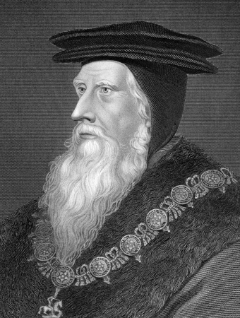 John Russell, 1st Earl of Bedford (1485-1554/1555) on engraving from 1838. English royal minister in the Tudor era. Engraved by H.Robinson and published by J.Tallis & Co.のeditorial素材