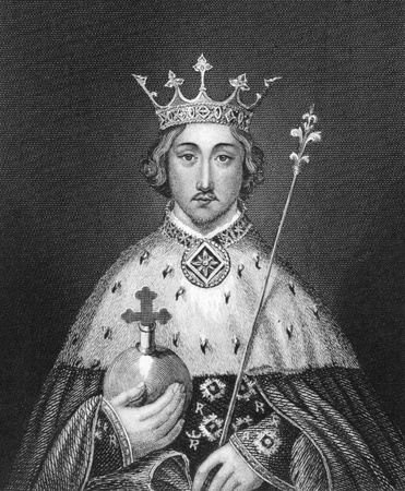 Richard II of England (1367-1400) on engraving from 1830. King of England during 1377-1399. Published in London by Thomas Kelly.のeditorial素材