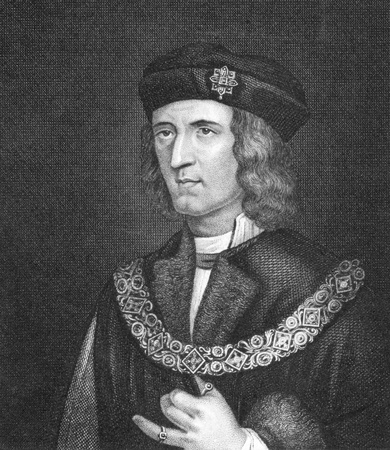 Richard III of England (1452-1485) on engraving from 1830. King of England during 1483-1485. Published in London by Thomas Kelly.のeditorial素材