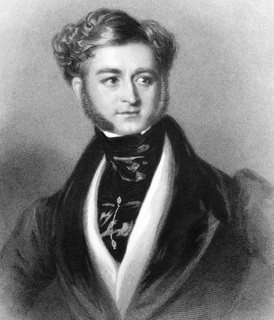 Robert Henry Herbert, 12th Earl of Pembroke and 9th Earl of Montgomery (1791-1862) on engraving from 1838. British nobleman of the distinguished Herbert family that lived an irregular life in exile after a dissolute youth. Engraved by W.Holl after a paintのeditorial素材