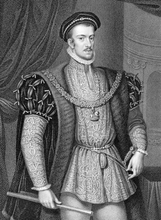 Thomas Howard, 4th Duke of Norfolk (1536-1572) on engraving from 1838. English nobleman. Engraved by W.Holl and published by J.Tallis & Co.のeditorial素材