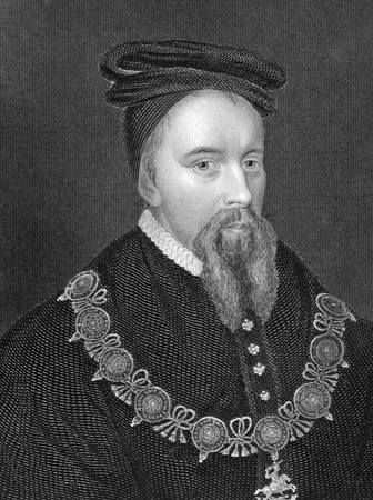 Thomas Stanley, 1st Earl of Derby (1435-1504) on engraving from 1838. Titular King of Mann, English nobleman and stepfather to King Henry VII. Engraved by E.Finden and published by J.Tallis & Co.のeditorial素材