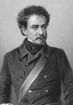 Colin Campbell (1792-1863) on engraving from 1800s. Scottish soldier. Engraved by T.W.Hunt and published in London by Virtue & Co.のeditorial素材