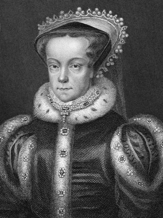 Mary I of England (1516-1558) on engraving from 1800s. Queen regnant of England and Ireland during 1553-1558.のeditorial素材