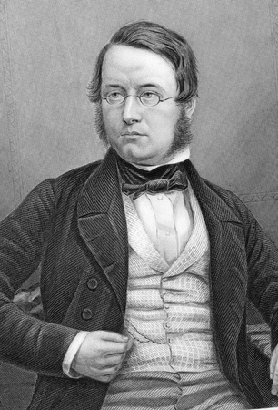 Lyon Playfair, 1st Baron Playfair (1818-1898) on engraving from 1800s. Scottish scientist and Liberal politician. Engraved by C.Cook after a picture by A.Claudet and published by W.Mackenzie.のeditorial素材