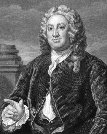 Martin Folkes (1690-1754) on engraving from 1800s. English antiquary. Engraved by R.Hart after a picture by Hogarth and published by Jones & Co.のeditorial素材