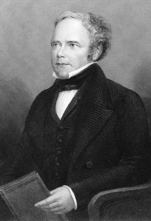 William Thomas Brande (1788-1866) on engraving from 1800s. English chemist. Engraved by C.W.Sharpe after a picture by L.Wyon and published by W.Mackenzie.のeditorial素材