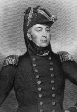 George Cockburn (1772-1853) on engraving from 1837. British naval commander. Engraved by H.Robinson after a painting by J.J.Halls1 and published by G.Virtue.のeditorial素材