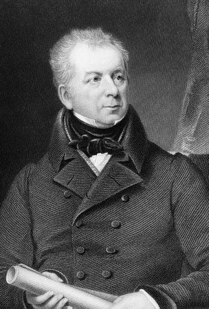 Isaac Gascoyne (1763-1841) on engraving from 1837. British Army officer and Tory politician. Engraved by Scriven after a painting by Lonsdale and published by G.Virtue.のeditorial素材