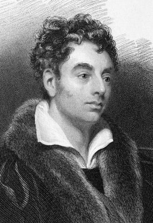 Robert Southey (1774-1843) on engraving from 1833. English poet of the Romantic school. Engraved by E.Finden after a painting by T.Phillips and published by J.Murray.のeditorial素材