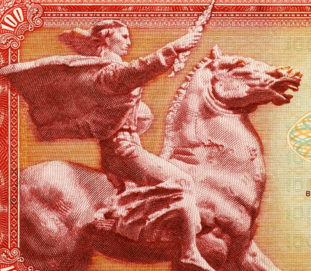 Peace of Augustincic on 100 Dinara 1965 Banknote from Yugoslavia.の写真素材