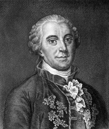 Georges-Louis Leclerc, Comte de Buffon (1707-1788) on engraving from 1859. French naturalist, mathematician, cosmologist and encyclopedic author. Engraved by unknown artist and published in Meyers Konversations-Lexikon, Germany,1859.のeditorial素材