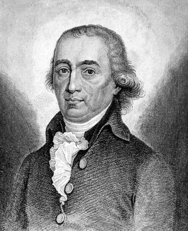 Johann Gottfried Herder (1744-1803) on engraving from 1859. German philosopher, theologian, poet and literary critic. Engraved by unknown artist and published in Meyers Konversations-Lexikon, Germany,1859.のeditorial素材