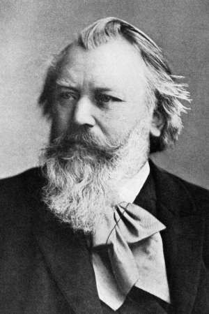 Johannes Brahms (1833-1897) on engraving from 1908. German composer and pianist, one of the leading musicians of the Romantic period. Engraved by unknown artist and published in "The world's best music, famous songs. Volume 8", by The University Society, のeditorial素材
