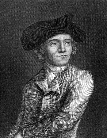 John Paul Jones (1747-1792) on engraving from 1859.  Scottish sailor and United States naval fighter in the American Revolution. Engraved by unknown artist and published in Meyers Konversations-Lexikon, Germany,1859.のeditorial素材