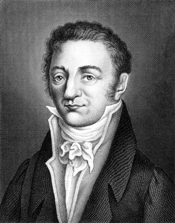 Joseph Louis Gay-Lussac (1778-1850) on engraving from 1859. French chemist and physicist. Engraved by unknown artist and published in Meyers Konversations-Lexikon, Germany,1859.のeditorial素材