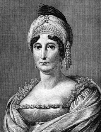 Letizia Ramolino (1750-1836) on engraving from 1859.  Mother of Napoleon I of France. Engraved by A.Spiess and published in Meyers Konversations-Lexikon, Germany,1859.のeditorial素材
