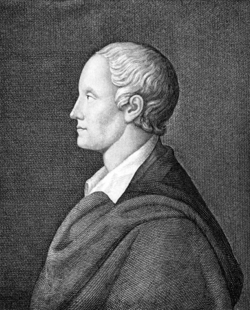 Ludwig Christoph Heinrich Holty (1748-1776) on engraving from 1859. German poet. Engraved by Fleischmann and published in Meyers Konversations-Lexikon, Germany,1859.のeditorial素材