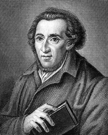 Moses Mendelssohn (1729-1786) on engraving from 1859. German Jewish philosopher. Engraved by unknown artist and published in Meyers Konversations-Lexikon, Germany,1859.のeditorial素材